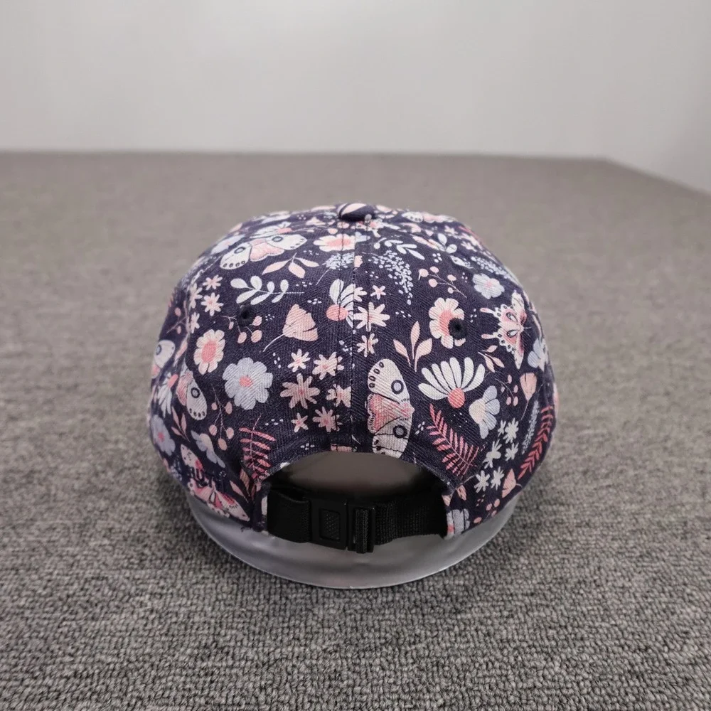 Duluth Trading Co Hat Cap Strap Back Womens L/XL Blue Floral Butterfly Print